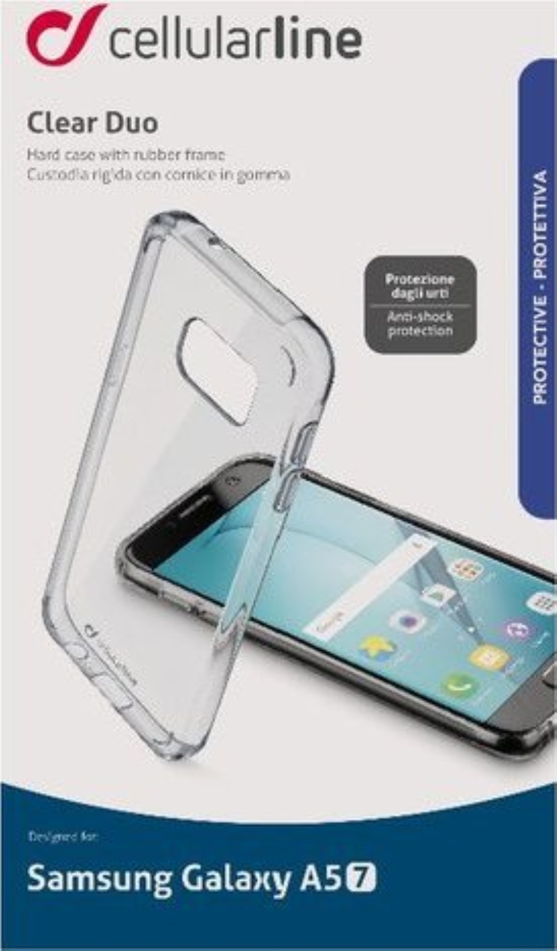 CELLULARLINE Custodia cover per Samsung Galaxy A5 2017 Cellular Line Clear Duo trasparente